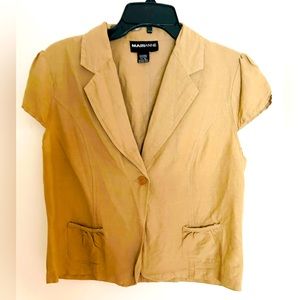 Taupe short sleeve one button crop blazer/vest Must Bundle